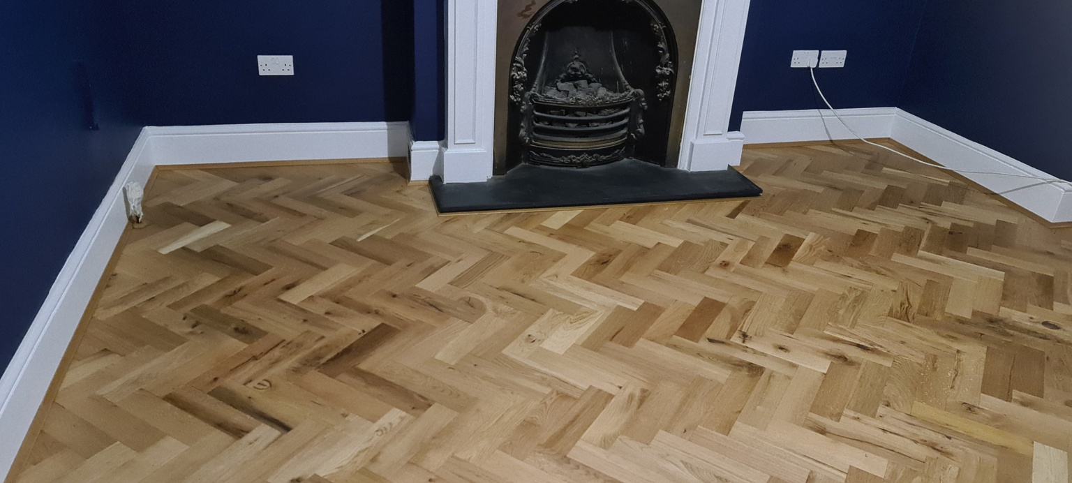 Fitting of Painswick Rustic Engineered Oak Parquet Flooring 