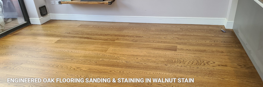 Wide Sand Engineered Oak Floor Finishing With Walnut Stain And Matt Lacquer 3