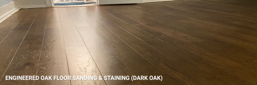 Engineered Oak Floor Sanding Dark Oak 4 in barking