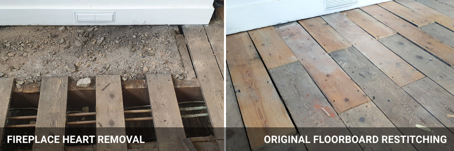 Floorboards Repairs Fireplace Heart in borehamwood