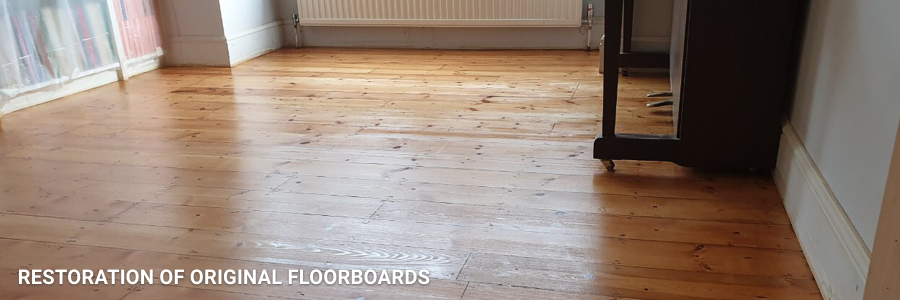 Floorboards Restoration With Furniture in cockfosters