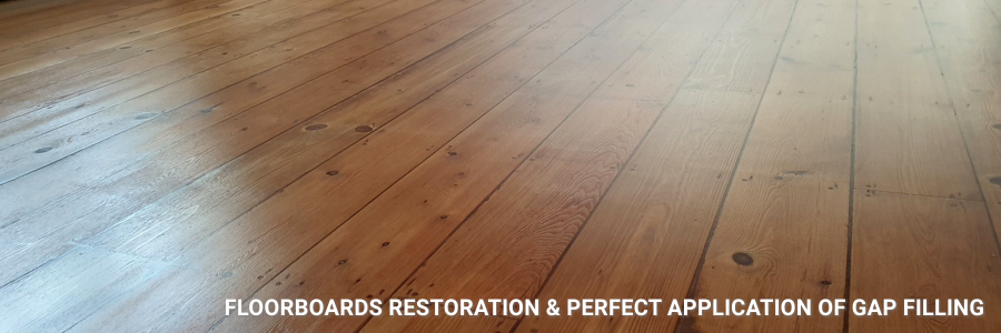 Floorboards Restored With Gap Filling in charlton