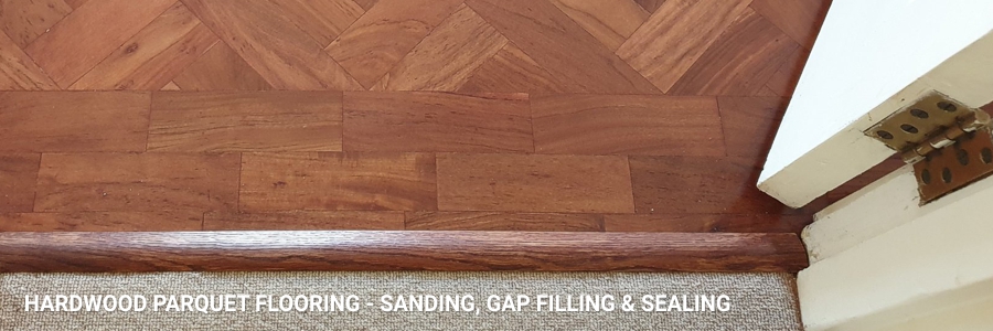 Hardwood Parquet Flooring Sanding Sealing 3 in archway