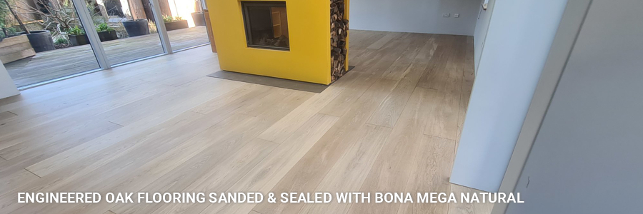 Oak Engineered Wood Flooring Sanding And Sealing With Bona Mega Natural 1 in winchmore-hill