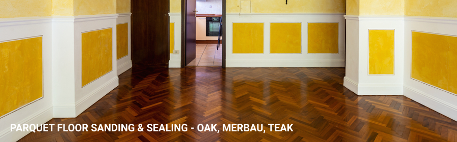 Parquet Floor Sanding Merbau Oak Teak in mill-hill