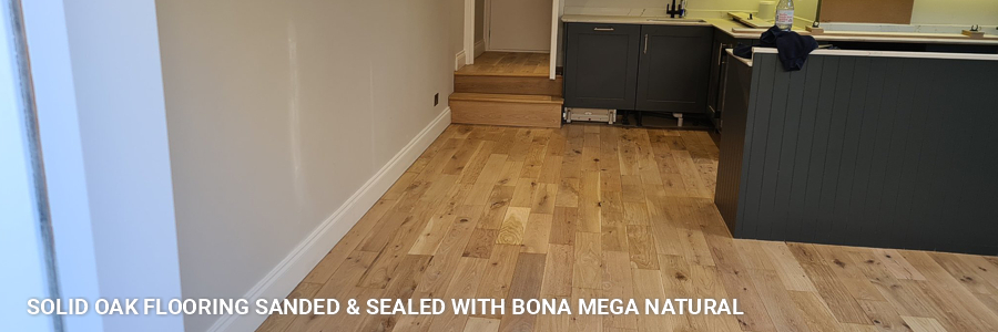 Solid Oak Flooring Sanding And Sealing With Bona Mega Natural 1 in neasden