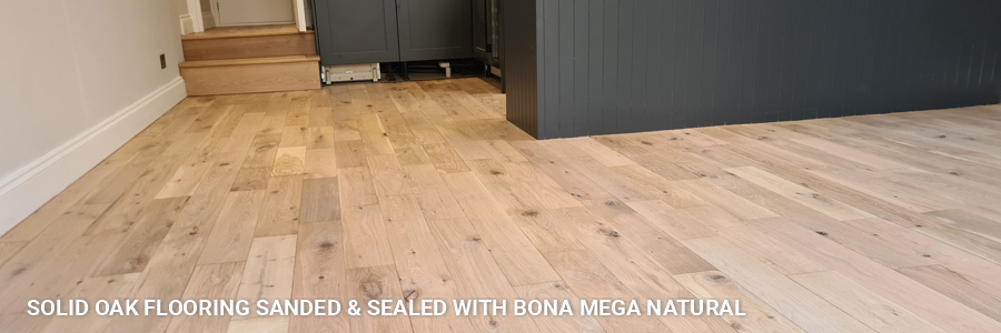 Solid Oak Flooring Sanding And Sealing With Bona Mega Natural 3 in parsons-green