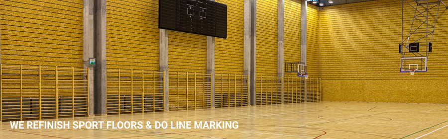 Sport Floors Refinishing Line Marking in hither-green