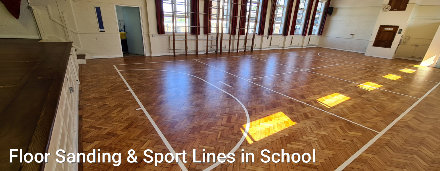 Floor Sanding & Sport Lines in School