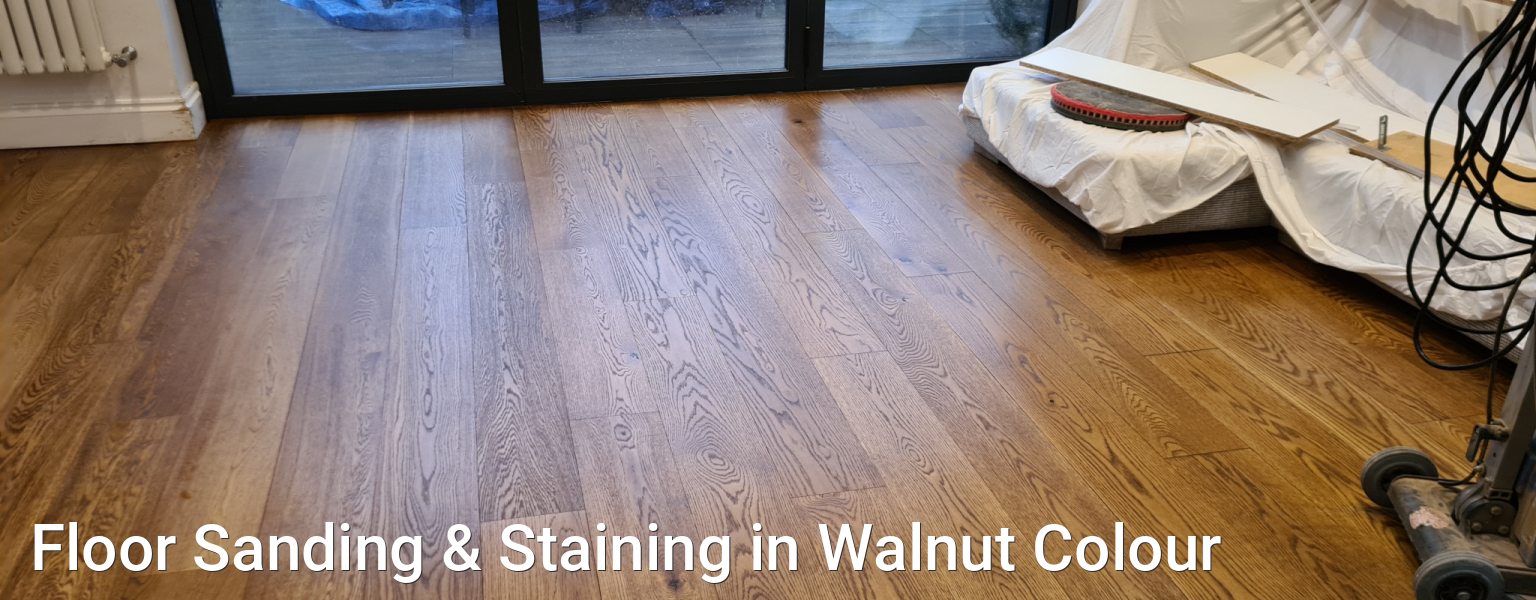 Floor Sanding & Staining in Walnut Colour