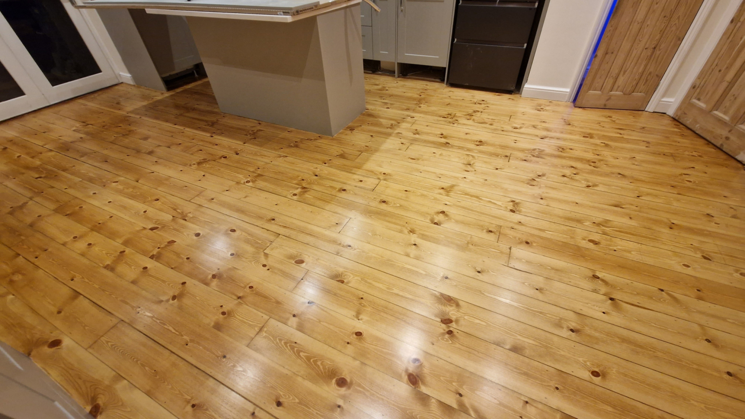 Floorboards Restoration & Staining in Victorian Pine Colour