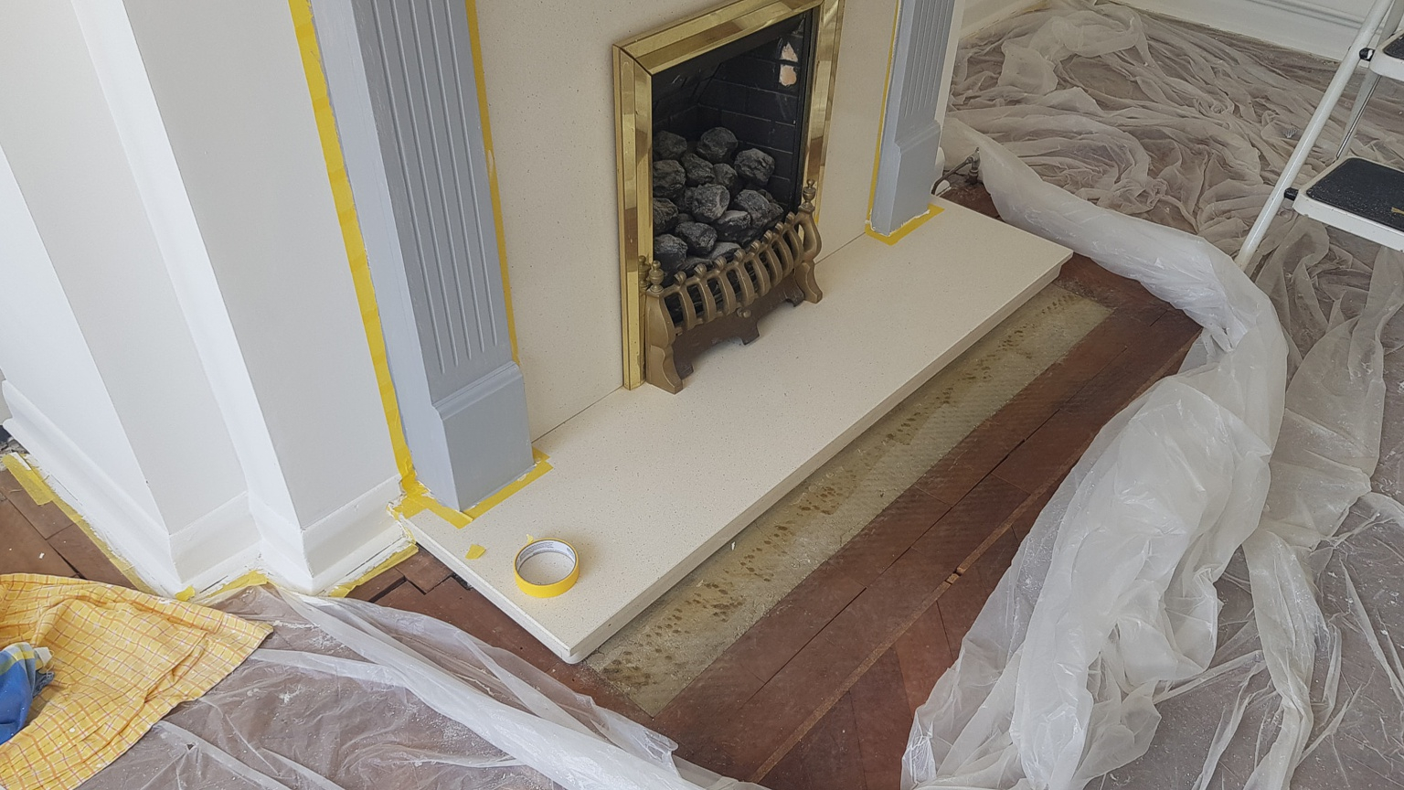Teal Parquet Flooring Restoration & Repairs (before) - #5