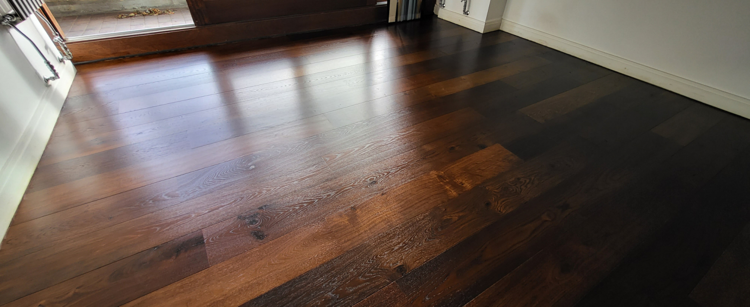 Restoration of Deep Smoked Oak Flooring