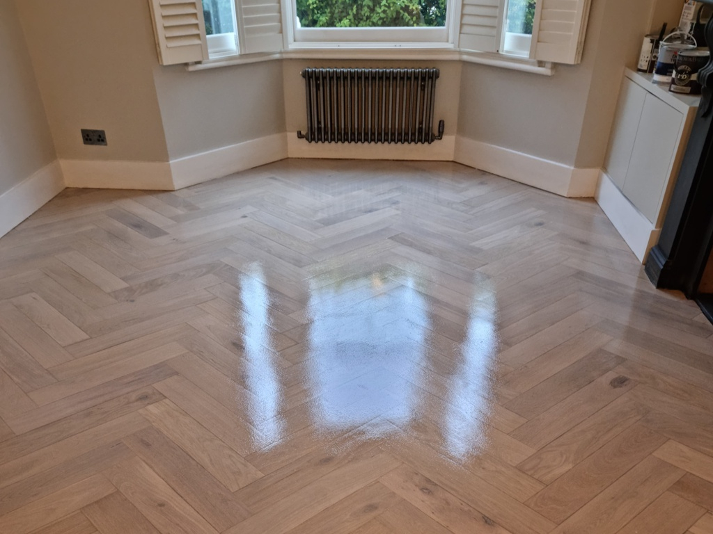 Whitewashed Engineered Oak Parquet Flooring - #2