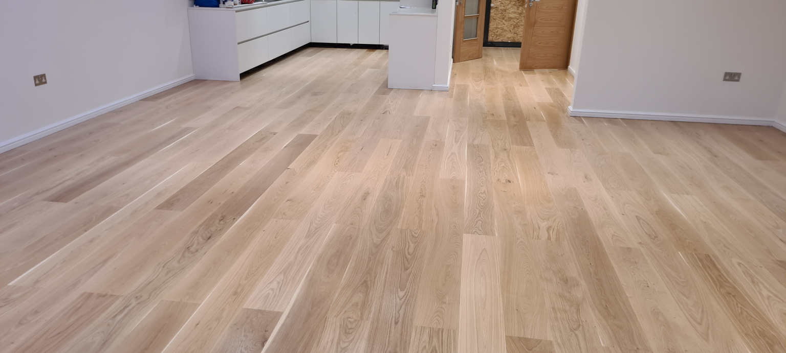 Engineered Oak Flooring Sanded & Finished in Whitewash & Raw / Invisible  Lacquer in London