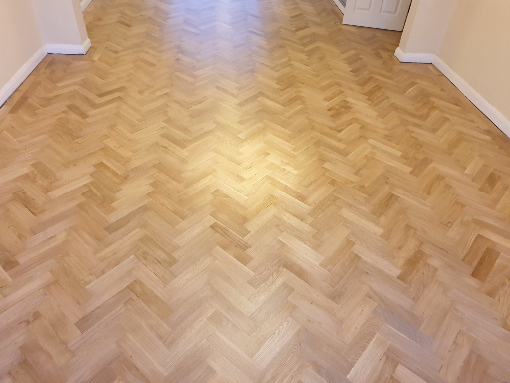 Replacement Of Herringbone Oak Parquet Flooring In London