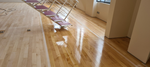 Sanding & sealing the floors in stages 8