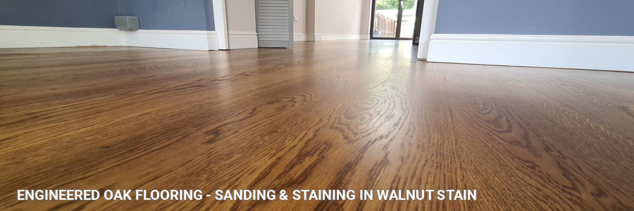 Engineered Oak Floor Finishing With Walnut Stain And Matt Lacquer