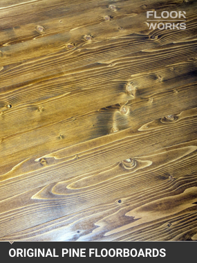 Floorboards restoration and staining in dark oak