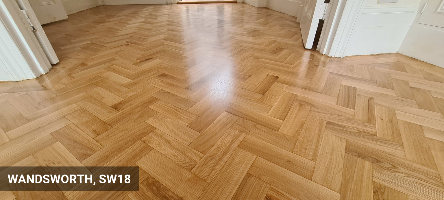 Classic Herringbone Oak Parquet Flooring Restoration in Wandsworth, SW18
