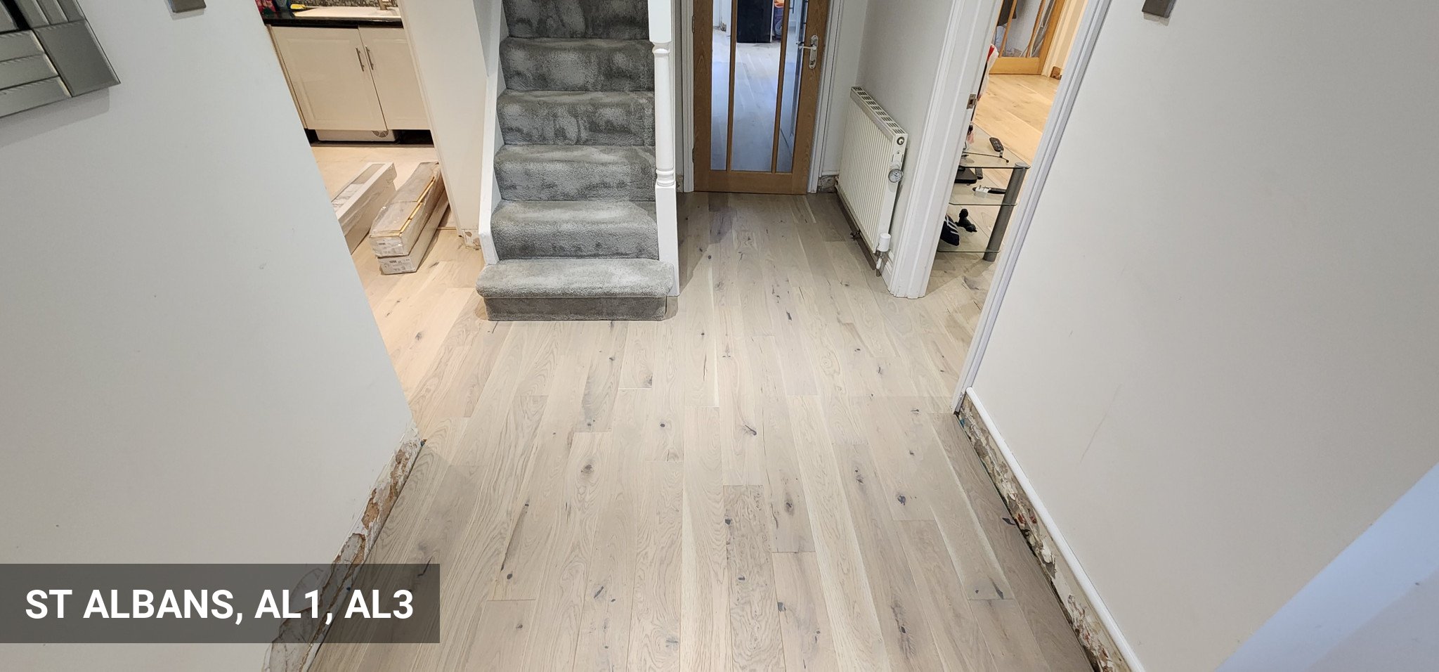 Fitting Scandinavian Look Engineered Oak Flooring in House  Renovation in St Albans