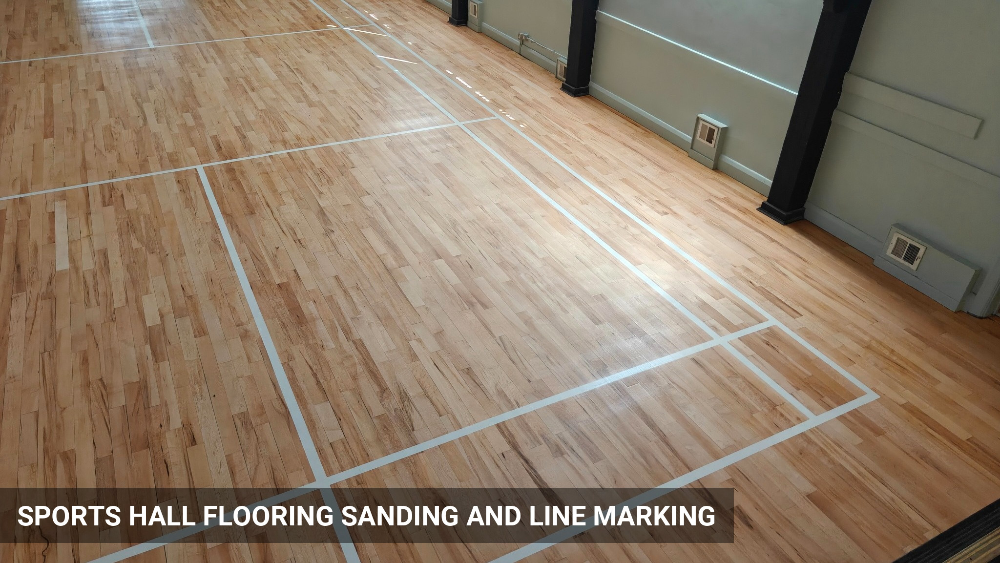 Ickenham Village Hall Junckers Hardwood Flooring Restoration & Line Marking in Ickenham, UB10