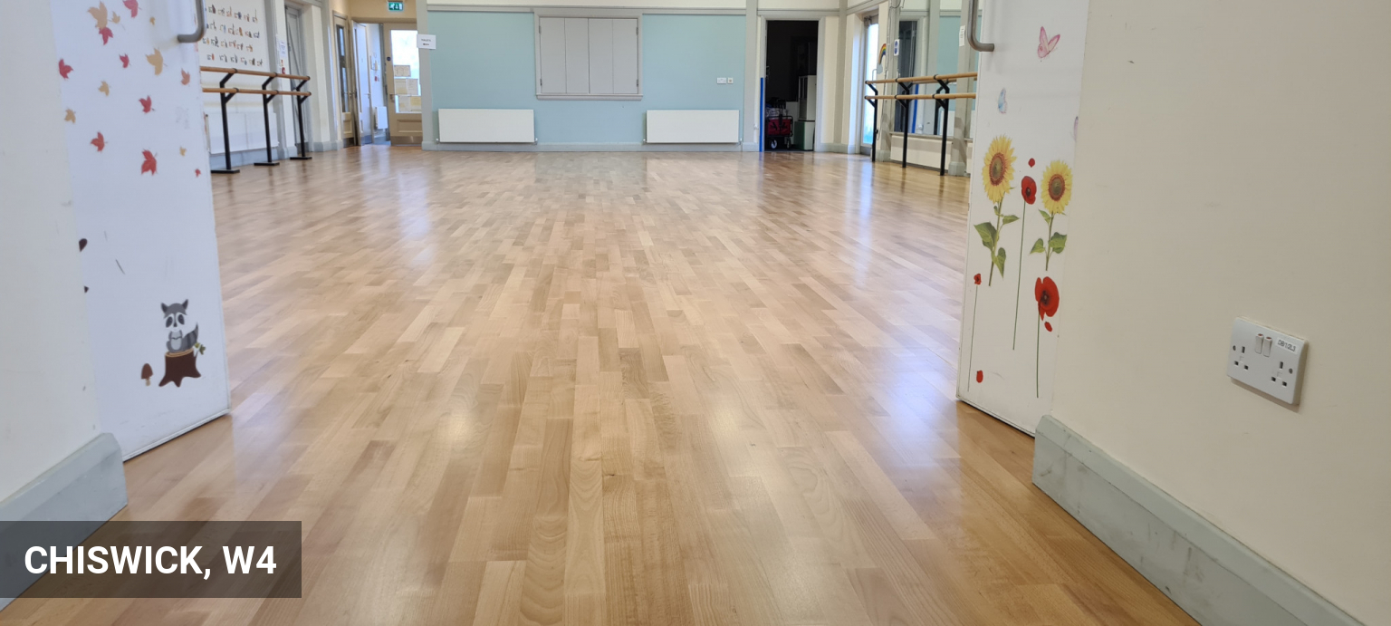 Junckers Beech Flooring Restoration at St Peters Church in Chiswick, W4