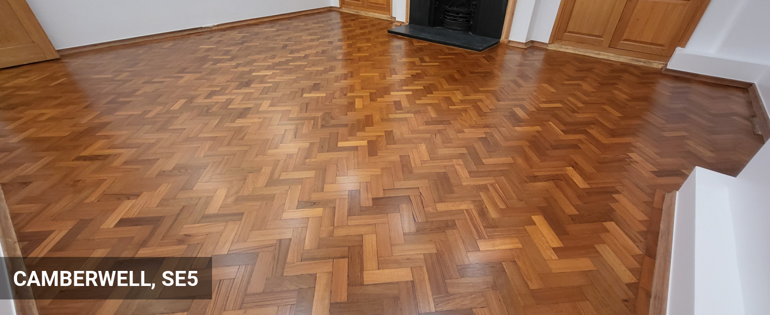 Teak Parquet Flooring Restoration in Kings College Hospital, London in Camberwell