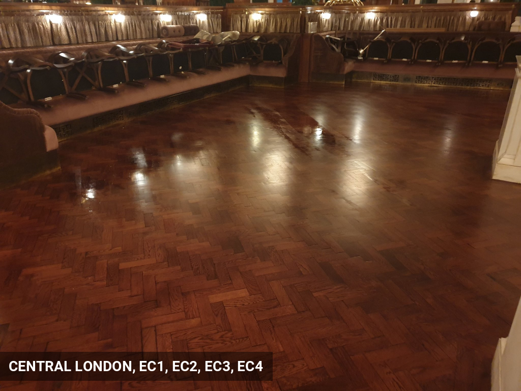 Parquet Floor Sanding in Prestige Italian Restaurant in Central London, EC1, EC2, EC3, EC4