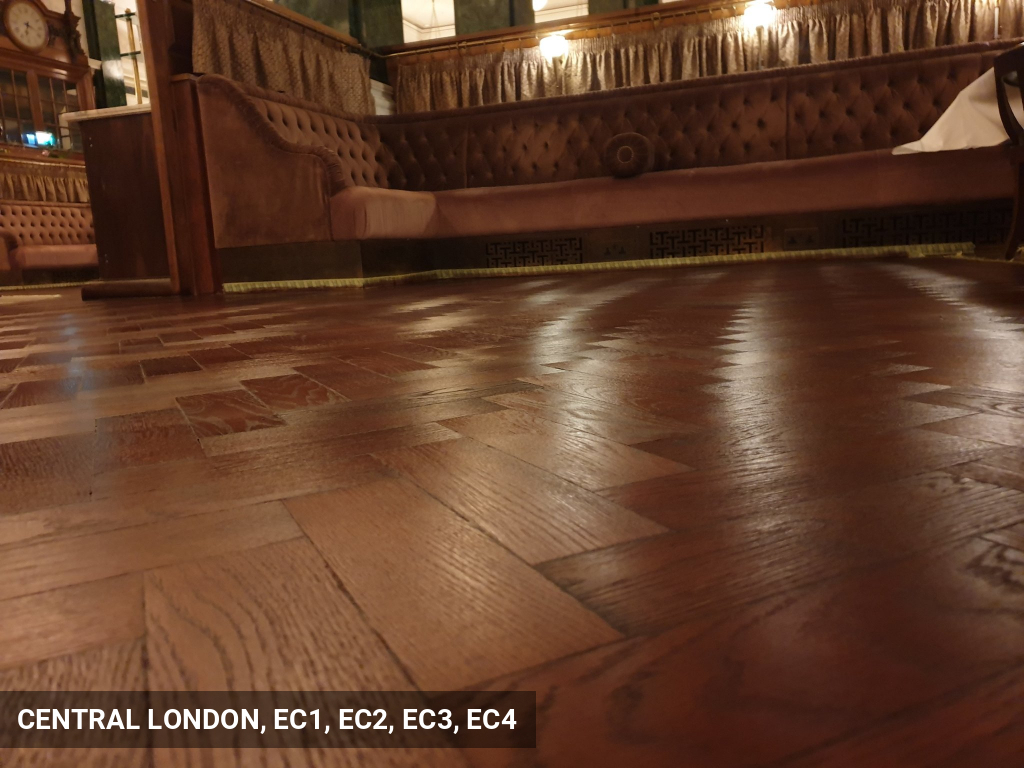 Parquet Floor Sanding in Prestige Italian Restaurant in Central London