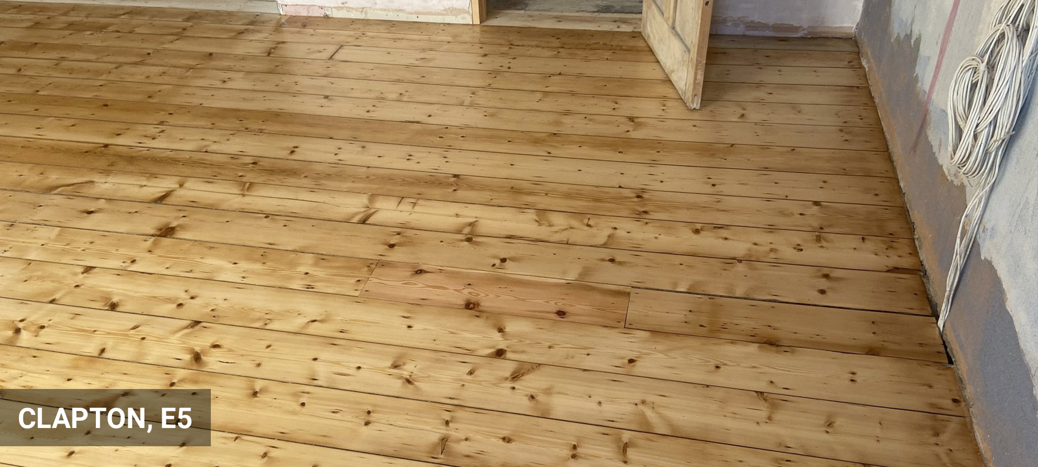 Sanding & Repairs for Original Floorboards with Clear Finish in Clapton, E5