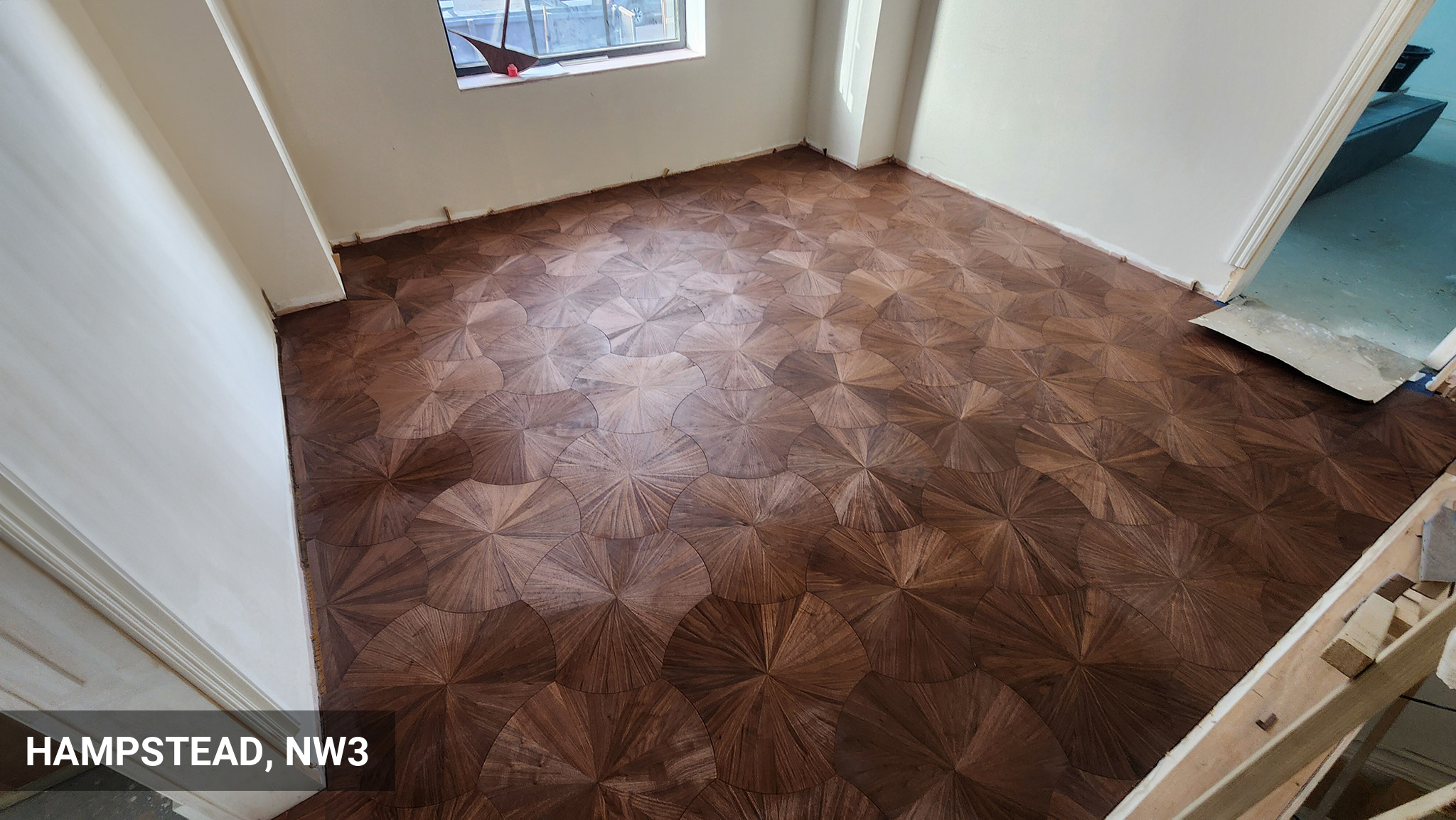 Lotus Leaf & Double Basket-Weave Parquet Flooring Installation in Hampstead