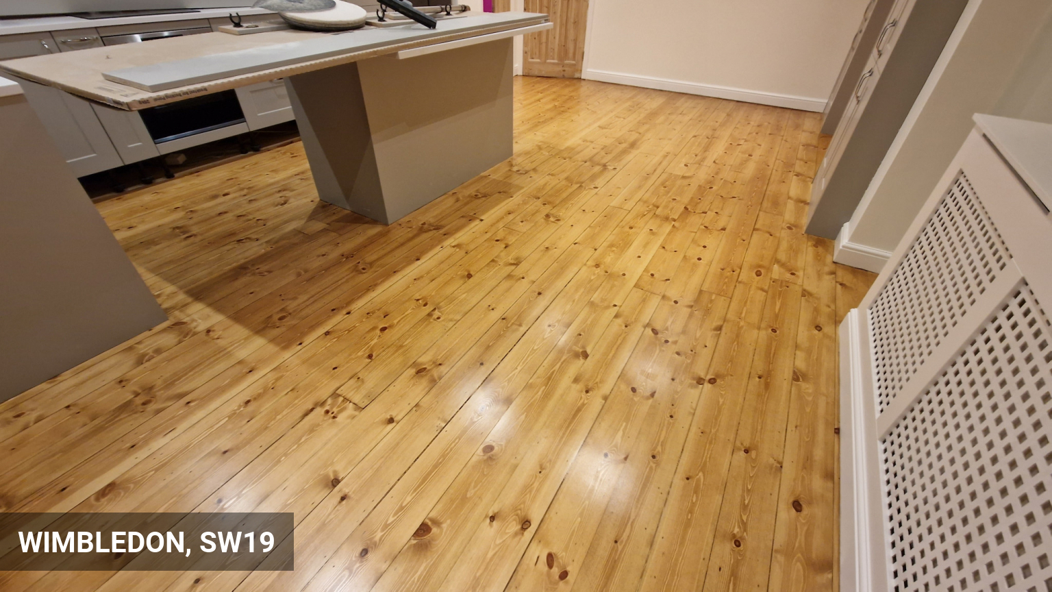 Floorboards Restoration & Staining in Victorian Pine Colour in Wimbledon