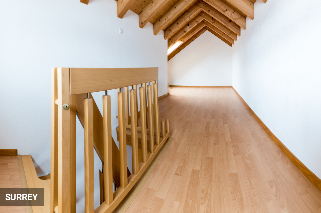 Solid Beech Staircase Stripping & Floors Restoration in Surrey