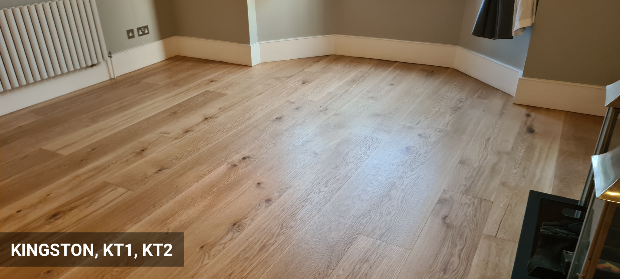 Sanding & Finishing Extra Wide Oak Flooring Planks in Kingston