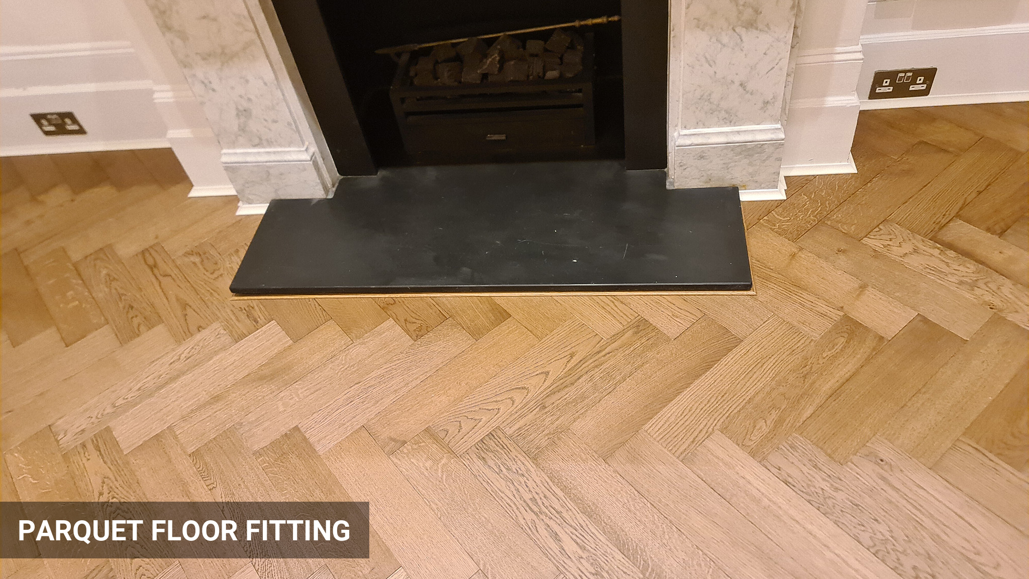 Replacement of Oak Planks with Herringbone Parquet Flooring in Battersea