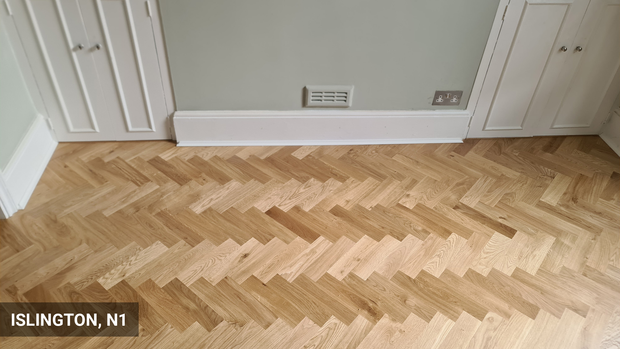 Herringbone Solid Oak Parquet Flooring Installation in Islington