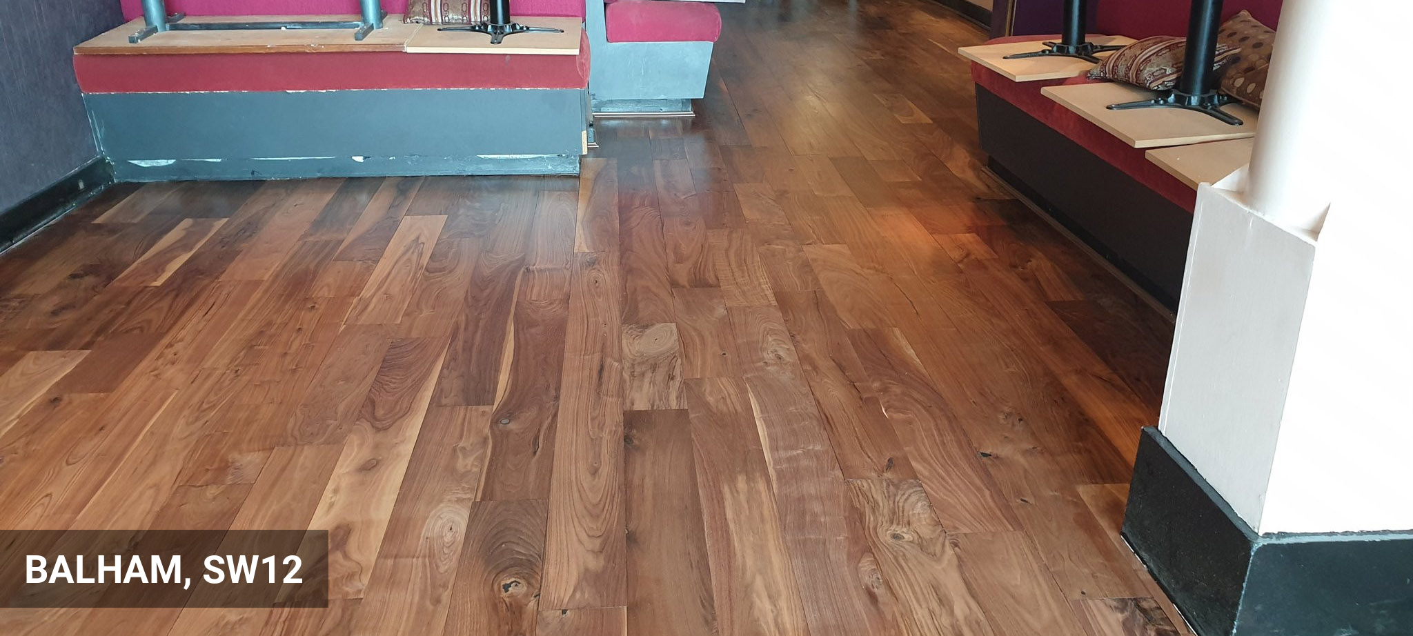Restoration of Walnut Flooring in Restaurant in Balham, SW12