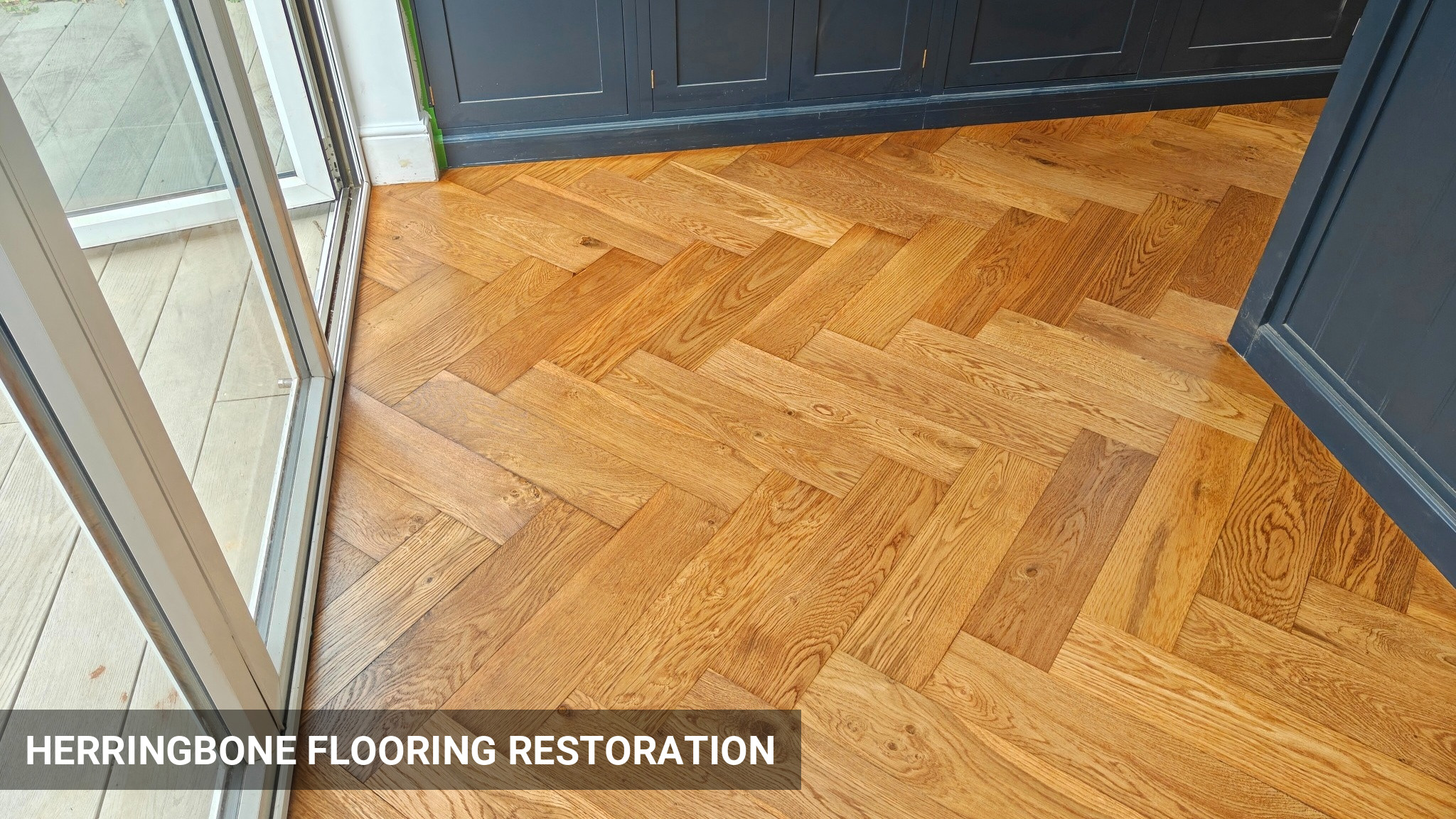 Herringbone Parquet Flooring Sanding & Staining in Wimbledon, SW19